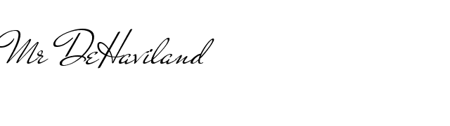 Mr DeHaviland font preview