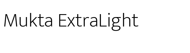 Mukta ExtraLight font preview