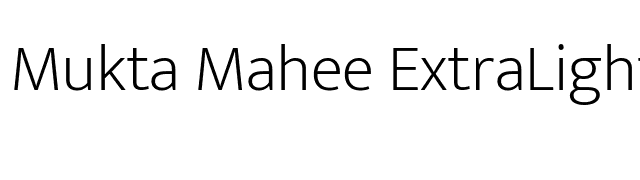 Mukta Mahee ExtraLight font preview