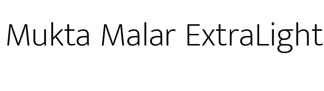 Mukta Malar ExtraLight font preview