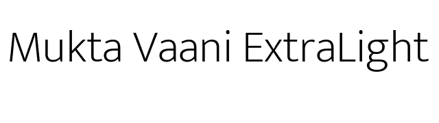 Mukta Vaani ExtraLight font preview