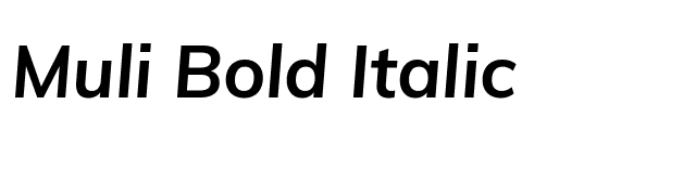 Muli Bold Italic font preview