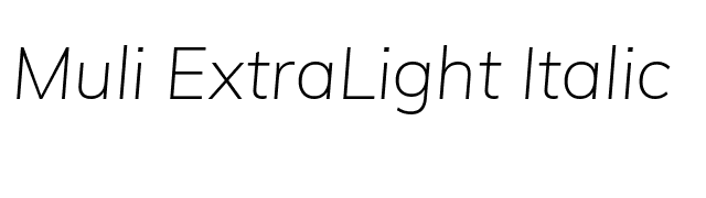 Muli ExtraLight Italic font preview