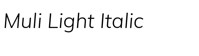 Muli Light Italic font preview