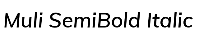 Muli SemiBold Italic font preview