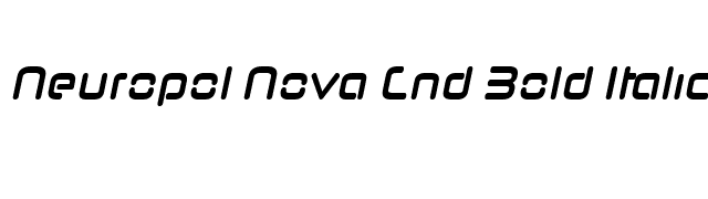 Neuropol Nova Cnd Bold Italic font preview