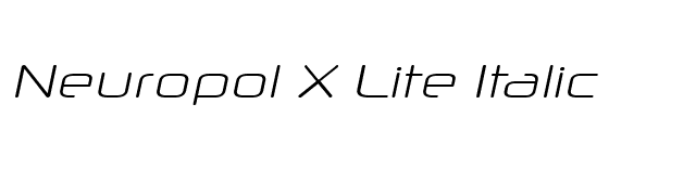 Neuropol X Lite Italic font preview