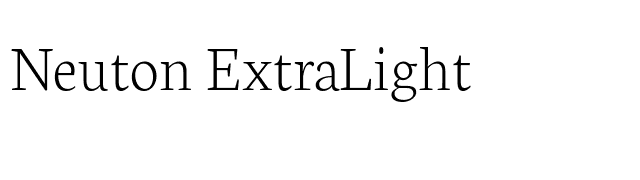 Neuton ExtraLight font preview