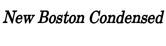 New Boston Condensed Bold Italic font preview