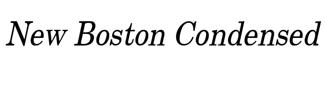 New Boston Condensed Italic font preview