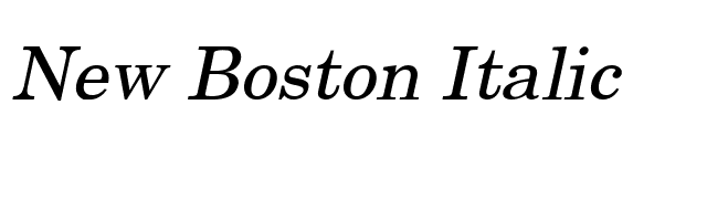 New Boston Italic font preview