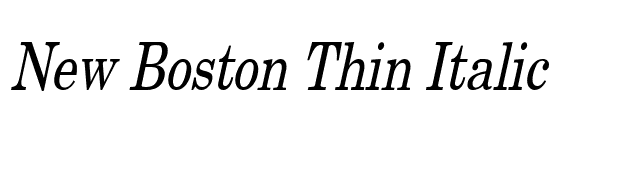 New Boston Thin Italic font preview