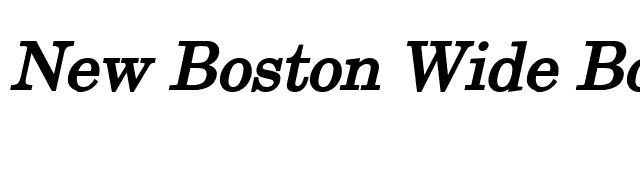 New Boston Wide Bold Italic font preview