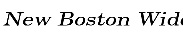 New Boston Wide Italic font preview