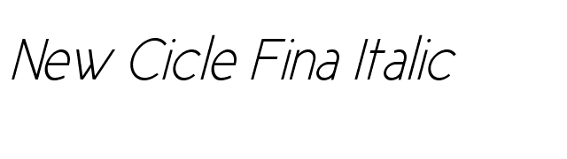 New Cicle Fina Italic font preview