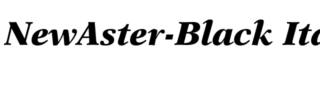 NewAster-Black Italic font preview