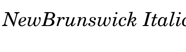 NewBrunswick Italic font preview