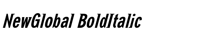 NewGlobal-BoldItalic font preview