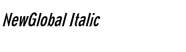 NewGlobal Italic font preview