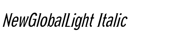 NewGlobalLight Italic font preview