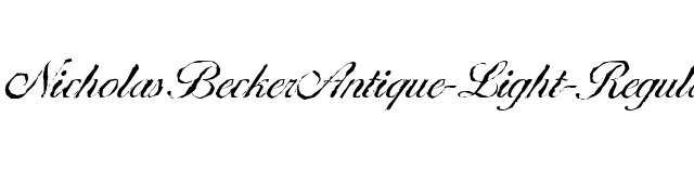 NicholasBeckerAntique-Light-Regular font preview