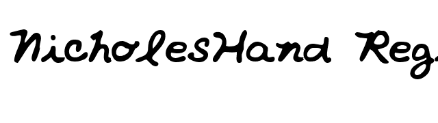 NicholesHand Regular font preview