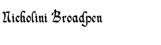 Nicholini Broadpen font preview
