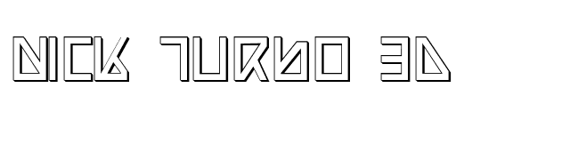 Nick Turbo 3D font preview