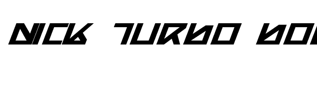 Nick Turbo Bold Expanded Italic font preview