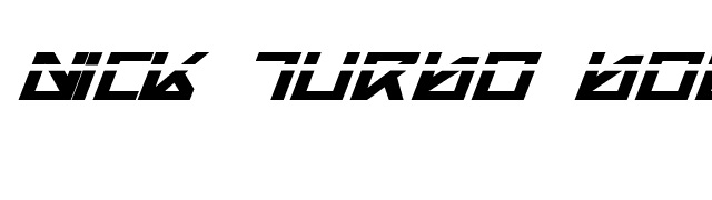 Nick Turbo Bold Expanded ItLas font preview