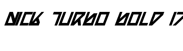 Nick Turbo Bold Italic font preview