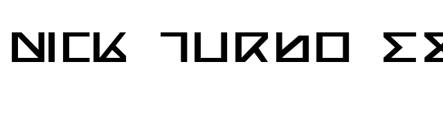 Nick Turbo Expanded font preview