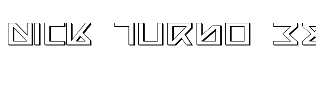 Nick Turbo Expanded 3D font preview