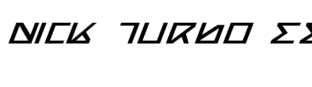 Nick Turbo Expanded Italic font preview