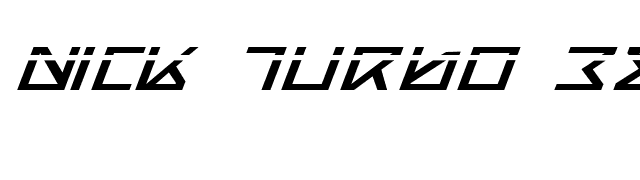 Nick Turbo Expanded ItLas font preview