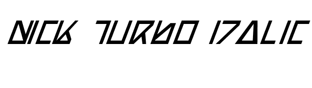 Nick Turbo Italic font preview