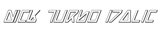 Nick Turbo Italic 3D font preview