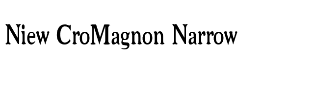 Niew CroMagnon Narrow font preview