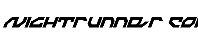 Nightrunner Condensed Italic font preview