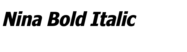 Nina Bold Italic font preview