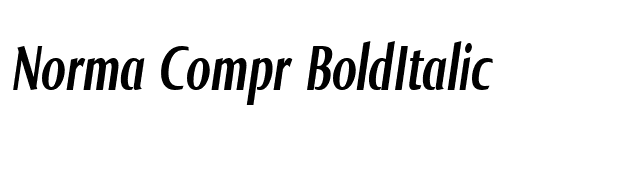 Norma Compr BoldItalic font preview