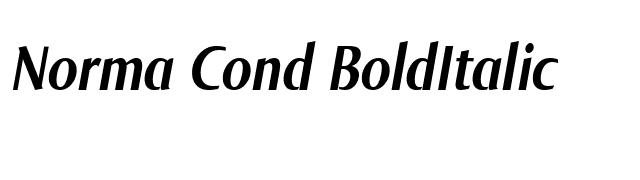 Norma Cond BoldItalic font preview