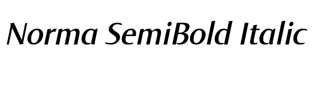 Norma SemiBold Italic font preview