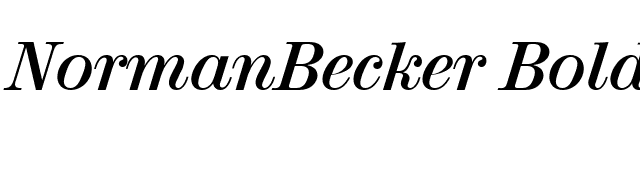 NormanBecker Bold Italic font preview