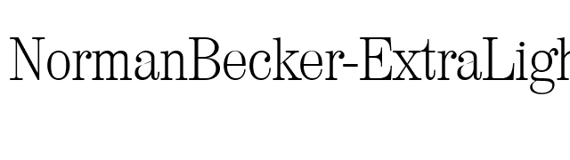 NormanBecker-ExtraLight font preview