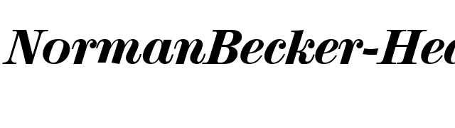 NormanBecker-Heavy Italic font preview