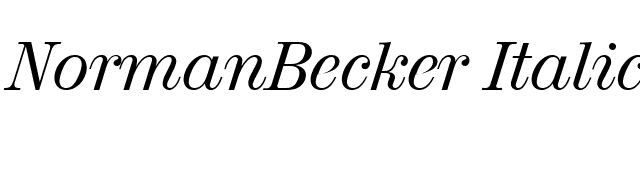 NormanBecker Italic font preview