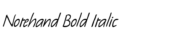 Notehand Bold Italic font preview