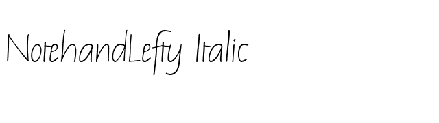 NotehandLefty Italic font preview