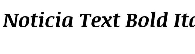 Noticia Text Bold Italic font preview